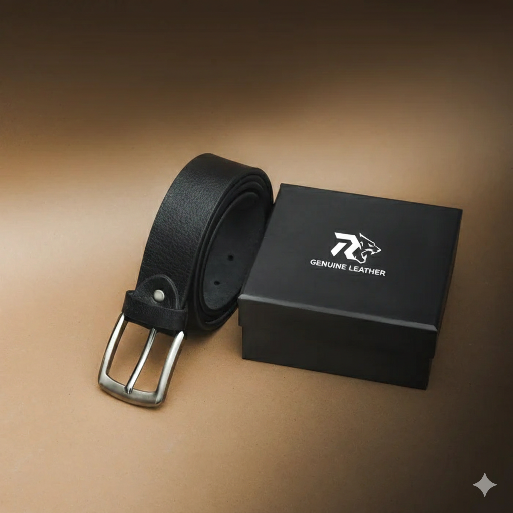 Full Grain Cow Leather Belt Black