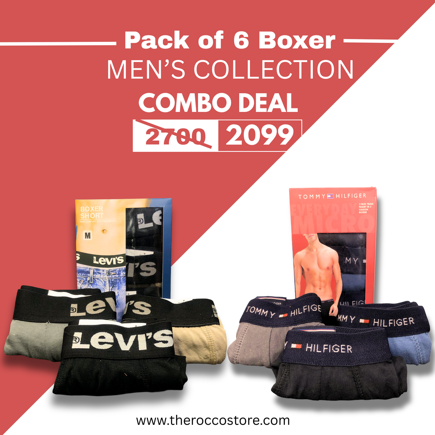 Men's Cotton Boxer Shorts (Pack of 6) - Affordable Deal
