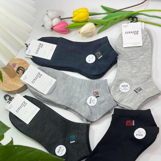 Men's Ankle Socks pack off 5 pairs pure cotton Random color