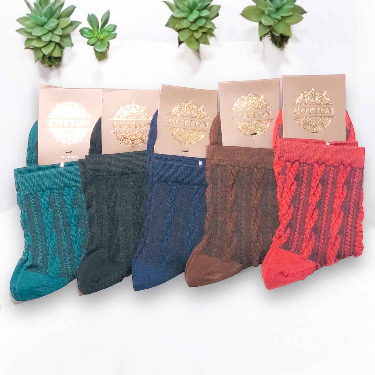 Ladies Pack of 5 PAIRS Short Leg socks Random color Cotton Made Comfortable and Breathable