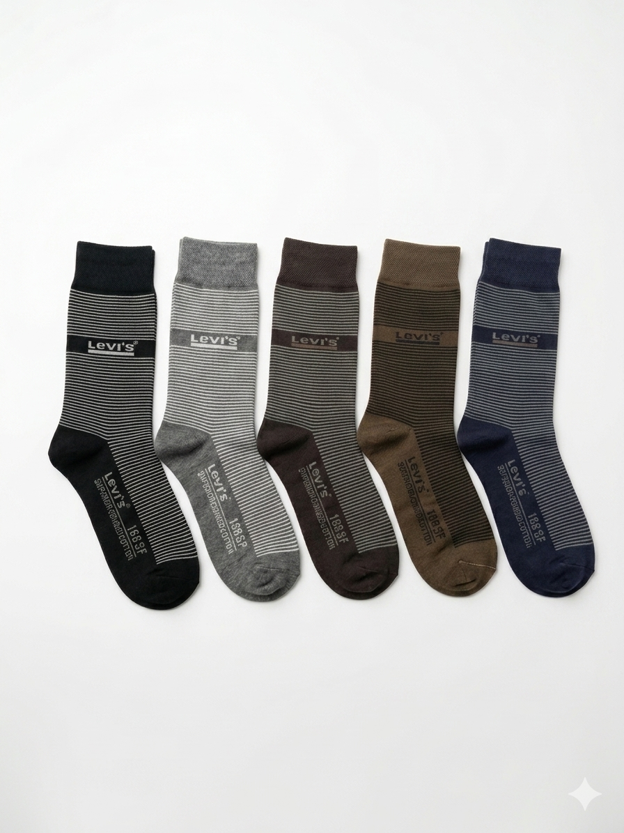 "Men’s LVS  5-Pack Crew Socks – Premium Comfort, Breathable,