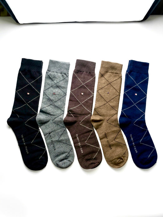 Men’s 5-Pair T H Crew Socks design – Comfortable, Durable, and Stylish gift box"