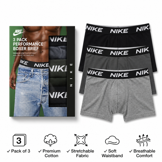Top-Quality Men’s N K Boxer (Pack of 3) – , Comfortable,  Durable Underwear"