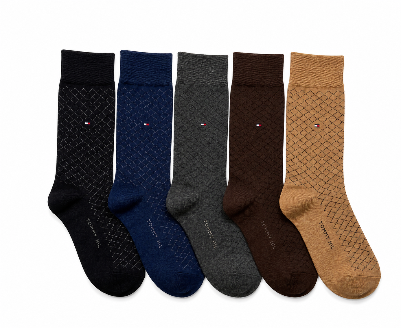 "Men’s (5-Pair) Pack T H Crew Socks – Comfortable, Durable, and Stylish gift box"