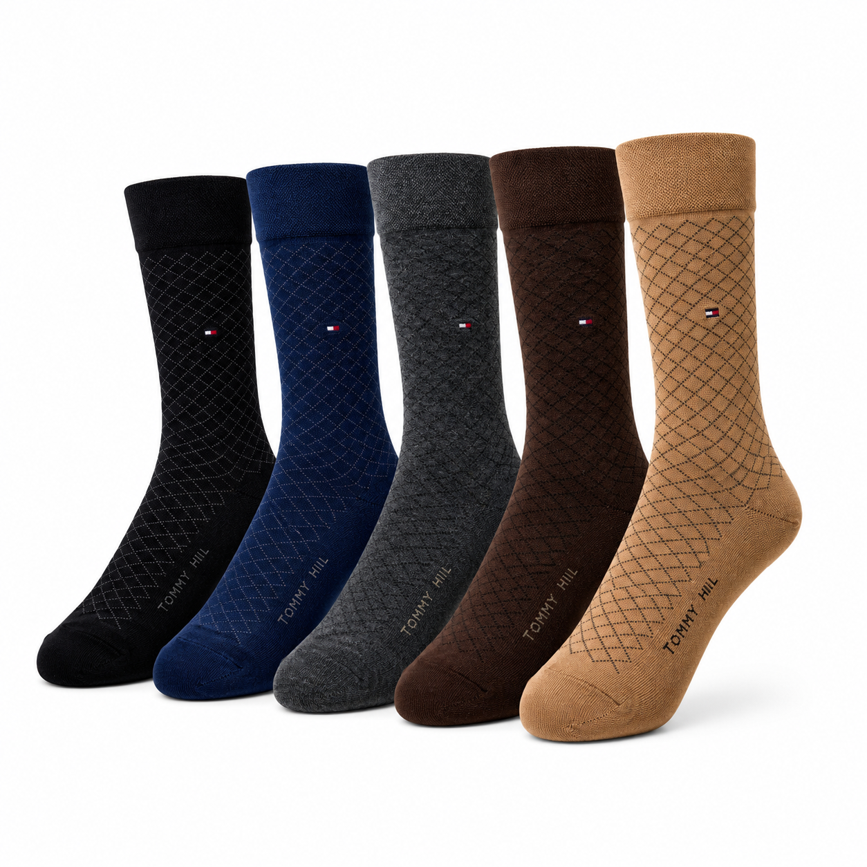 "Men’s (5-Pair) Pack T H Crew Socks – Comfortable, Durable, and Stylish gift box"