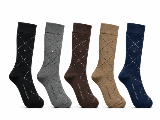 Men’s 5-Pair T H Crew Socks design – Comfortable, Durable, and Stylish gift box"