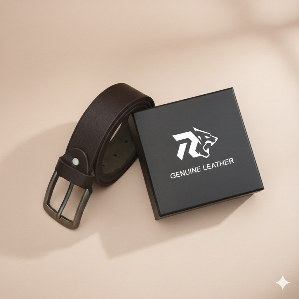 Full Grain Softy Leather Belt Brown