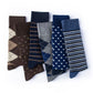 Men's Dress Socks - Cotton Blend Crew Socks: Patterns and Solids (3 Pack)