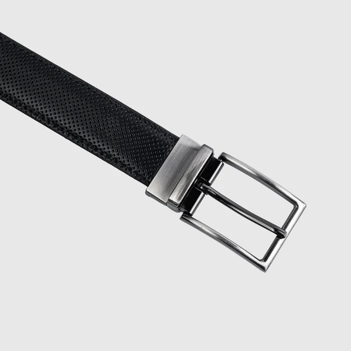 2-in-1 Reversible Leather Belt Needle Texture