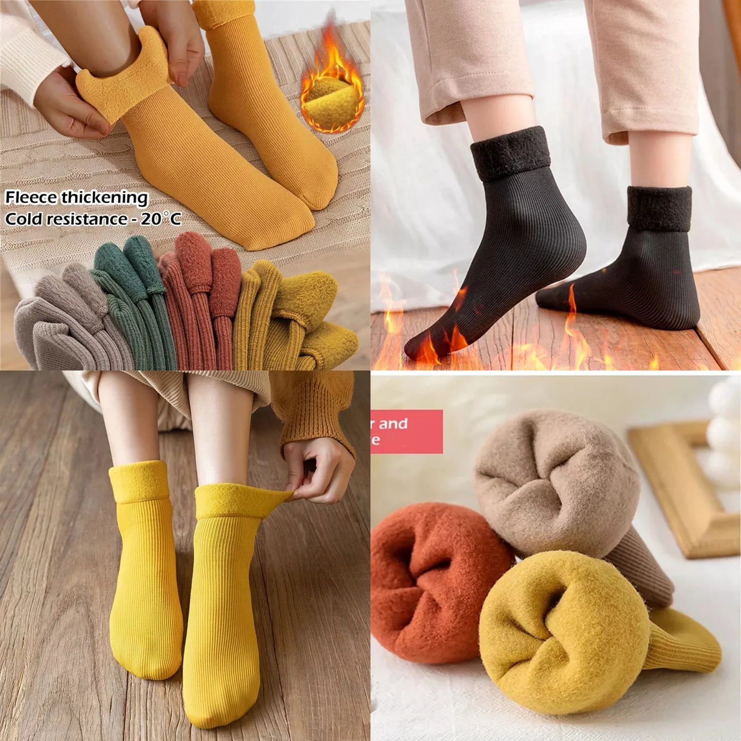 5Pairs New Fashion Winter Warm Warm Coral Velvet Fluffy Socks Premium Quality